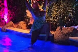 Nicole CoCo Austin Nude Swimming Pool Striptease