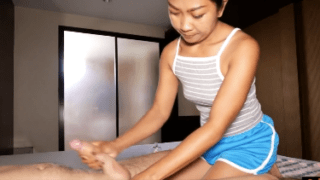 Thai massage girl cutie takes a pounding after jerking and sucking him