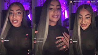 Yailin shows off her big breasts on Instagram Live