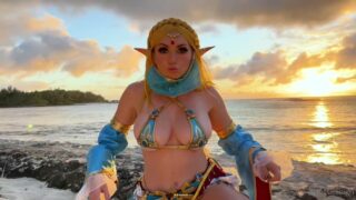 Jessica Nigri Sexy Elvish Princess Tease On Beach